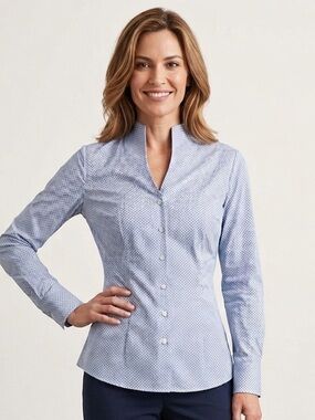 SEIDENSTICKER Blue and White Top BNWT
